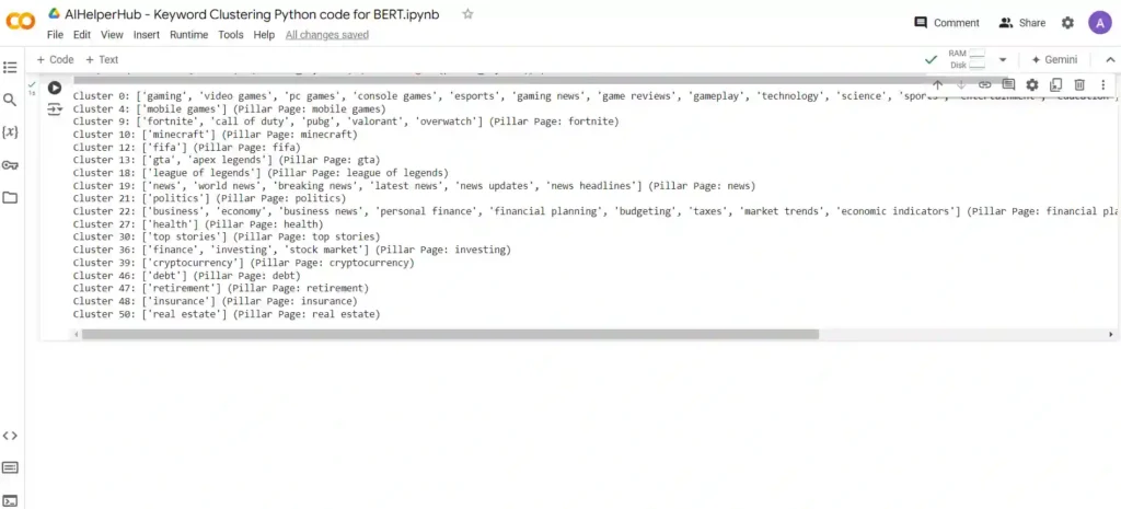 AIHelperHub-Keyword-Clustering-Python-code-for-BERT